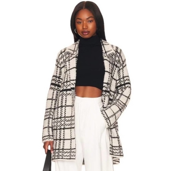 L SPACE Stirling Sweater Coat Couldn't Be Cozier Plaid Size XL - Picture 1 of 16